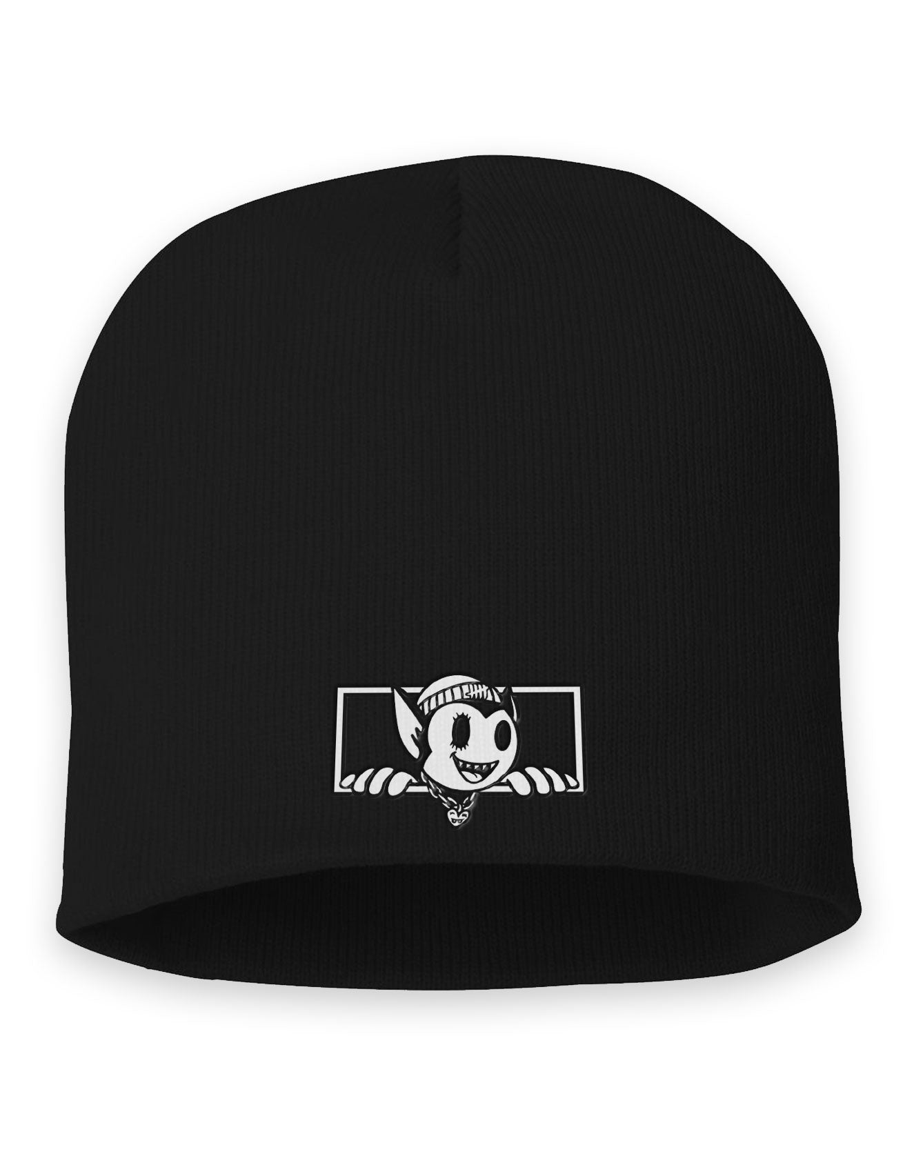 Peekin' E Embroidered No Cuff Beanie