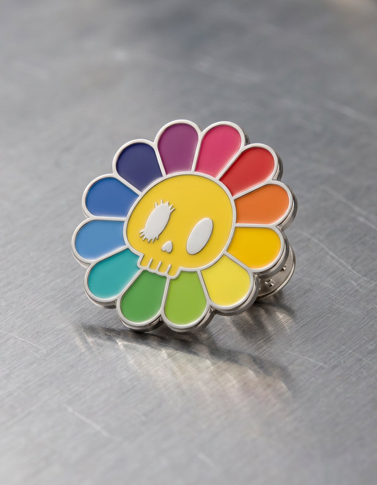 Flower Power Lil E Enameled Pin