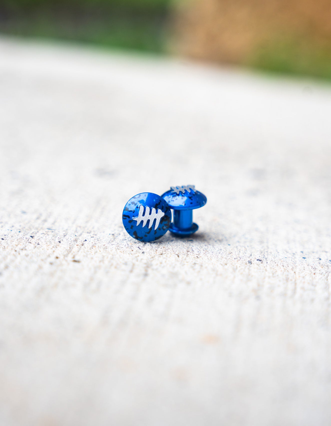 Enemy of the State Blue & Black Hash Anodized Mask Plug