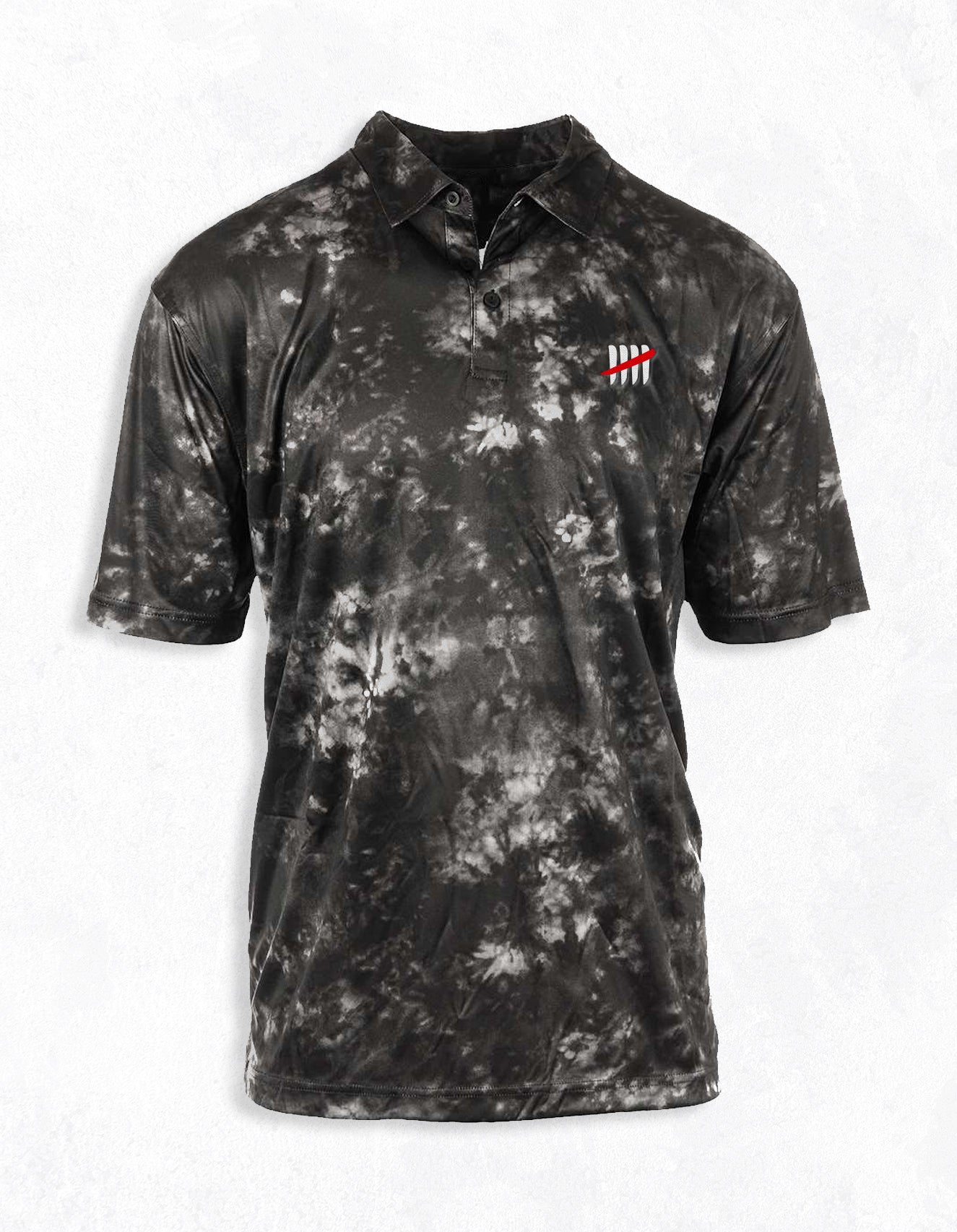 Black Marble Embroidered Hash Polo