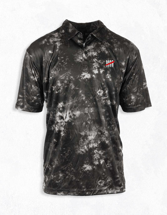Black Marble Embroidered Hash Polo