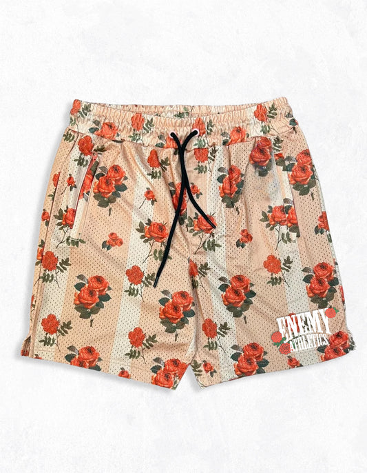 Rose Mesh Embroidered Shorts