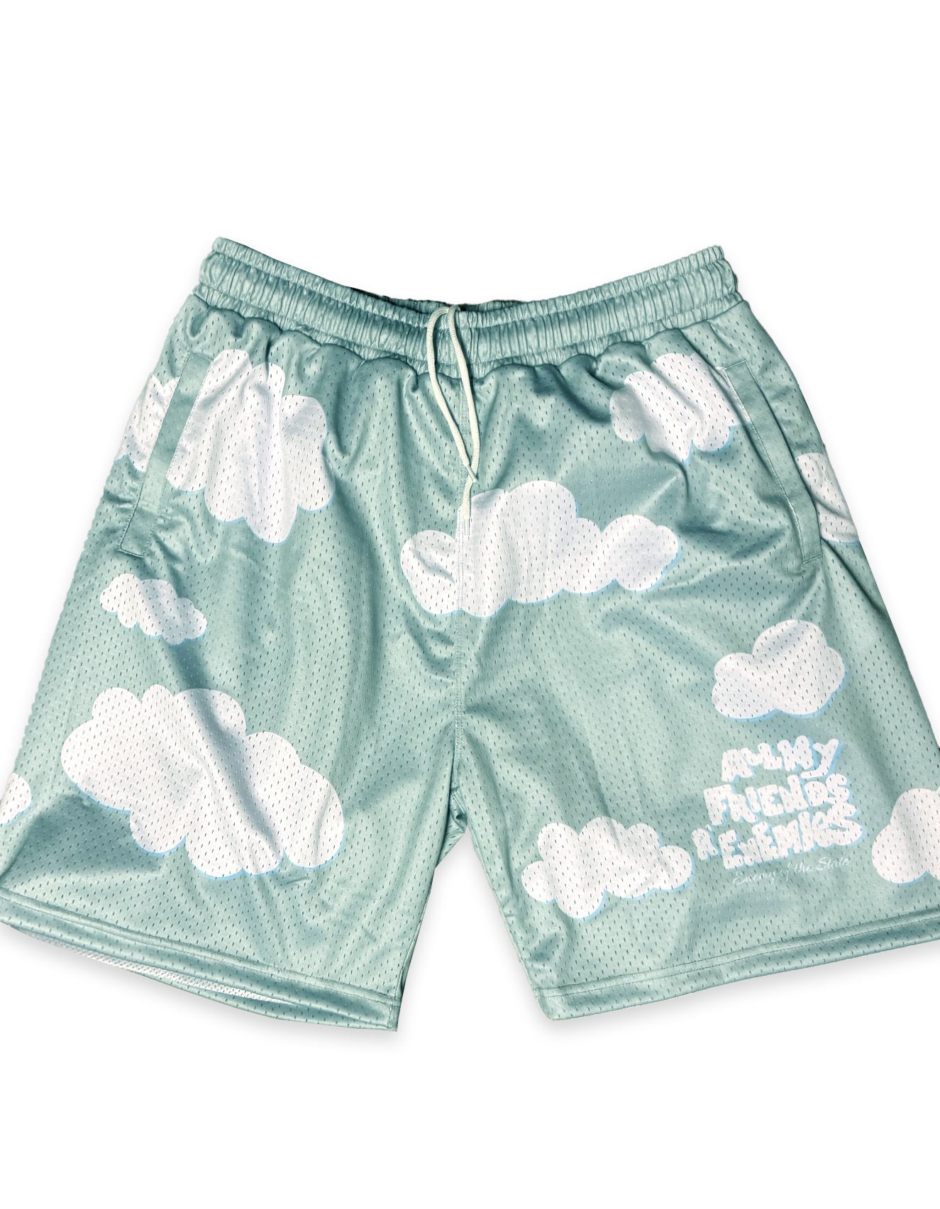 All My Friends Are Enemies Seafoam Green Mesh Shirt