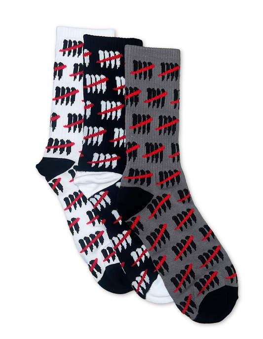 Enemy of the State 3 Pack of Hash Pattern Socks