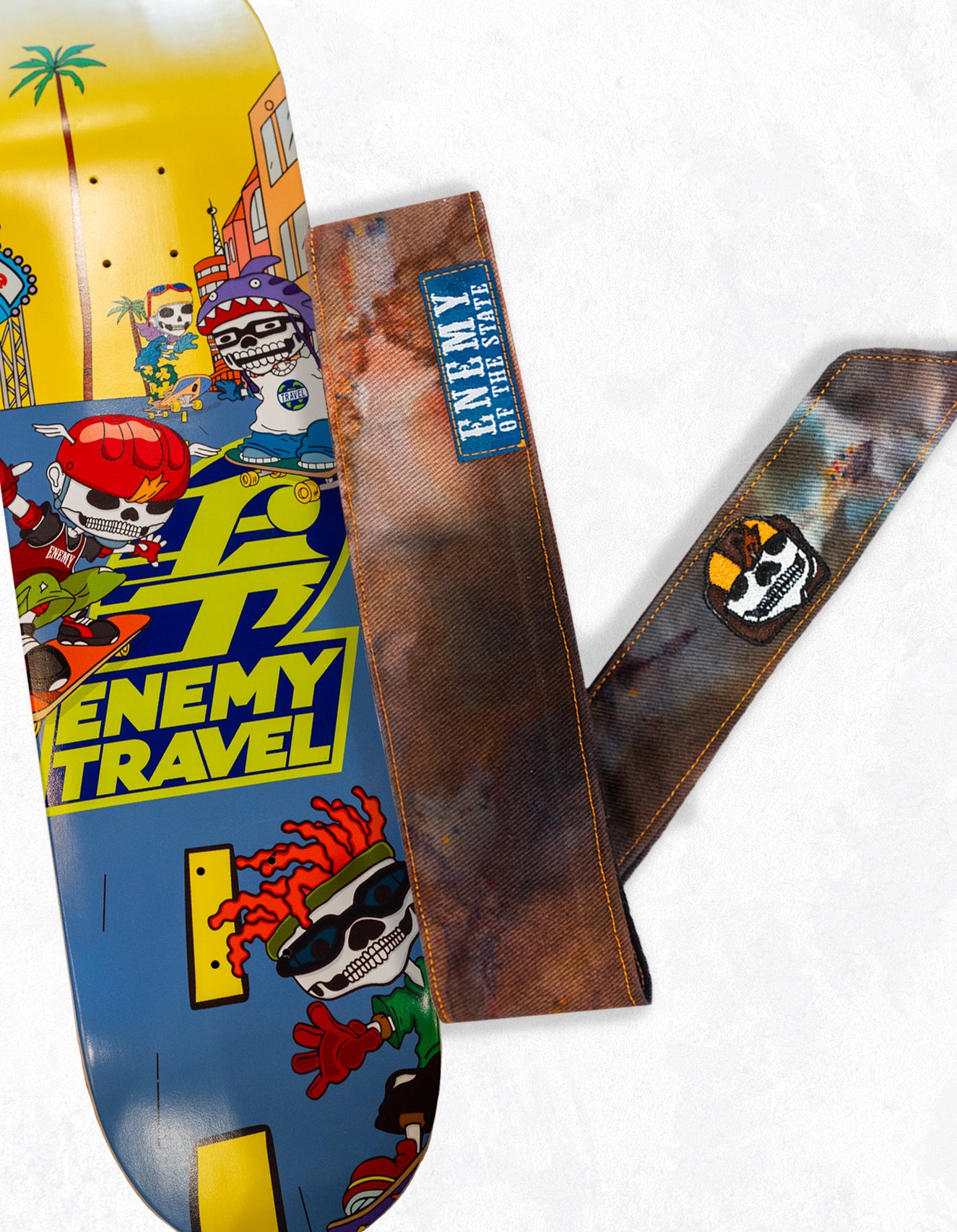 Twister Band & Matching Enemy Travel Skateboard Deck Combo