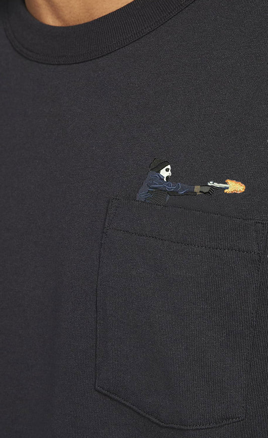 Embroidered Presidential Shooter Long-sleeved Pocket T Shirt