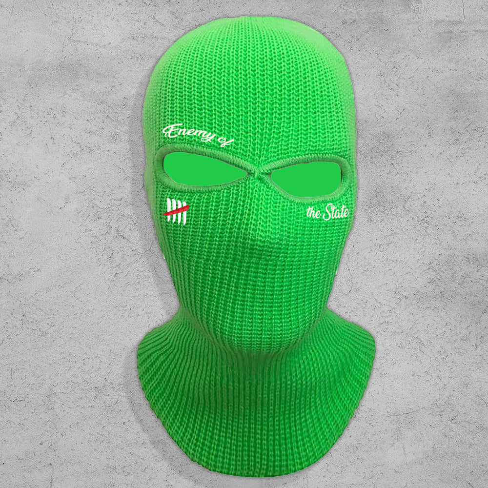 Neon Green 2 Hole Enemy of the State Balaclava