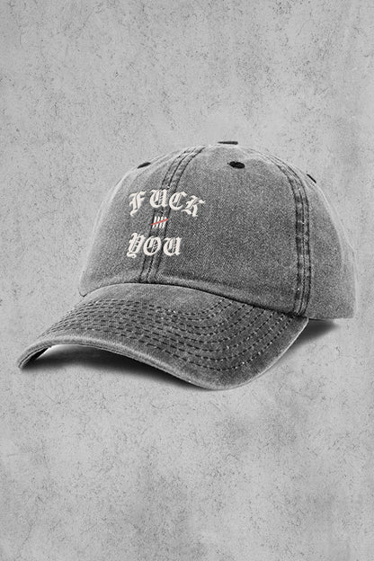 Pigment Washed Embroidered Fuck You Dad Hat