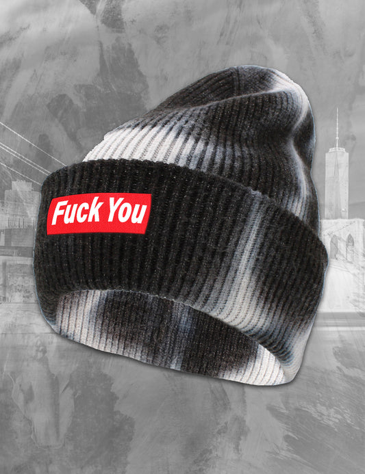 Tie Dye Knitted Fuck You Beanie