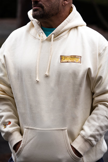 Yoga Flame Hoodie with Applique Embroidery