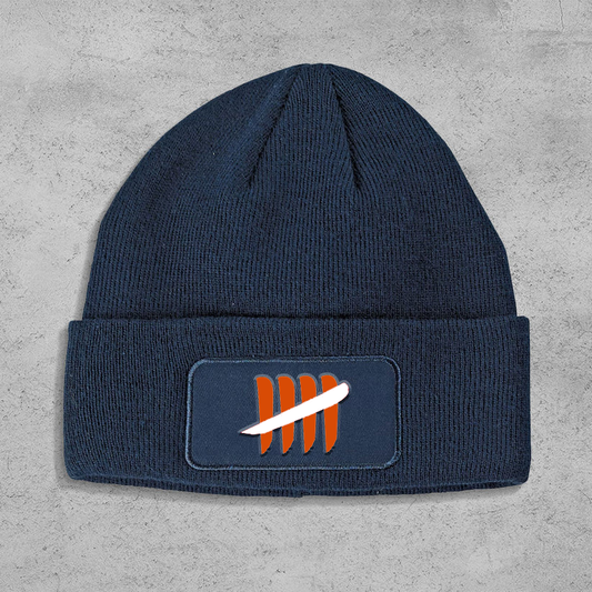 Orange Drip Patch Beanie